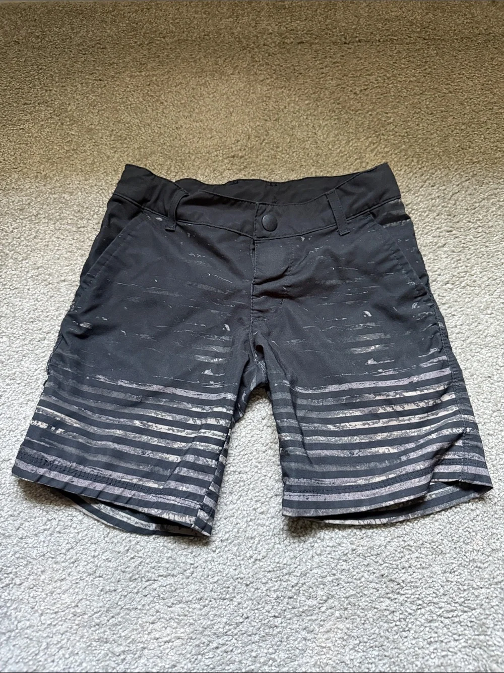 art class Black Swim Shorts with Gray Horizontal Stripe Pattern